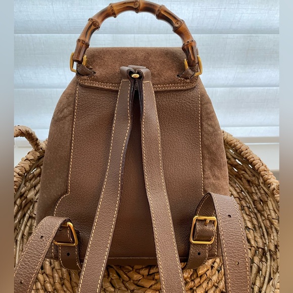 🤎 Gucci Bamboo Suede Backpack 🤎 - Picture 9 of 13